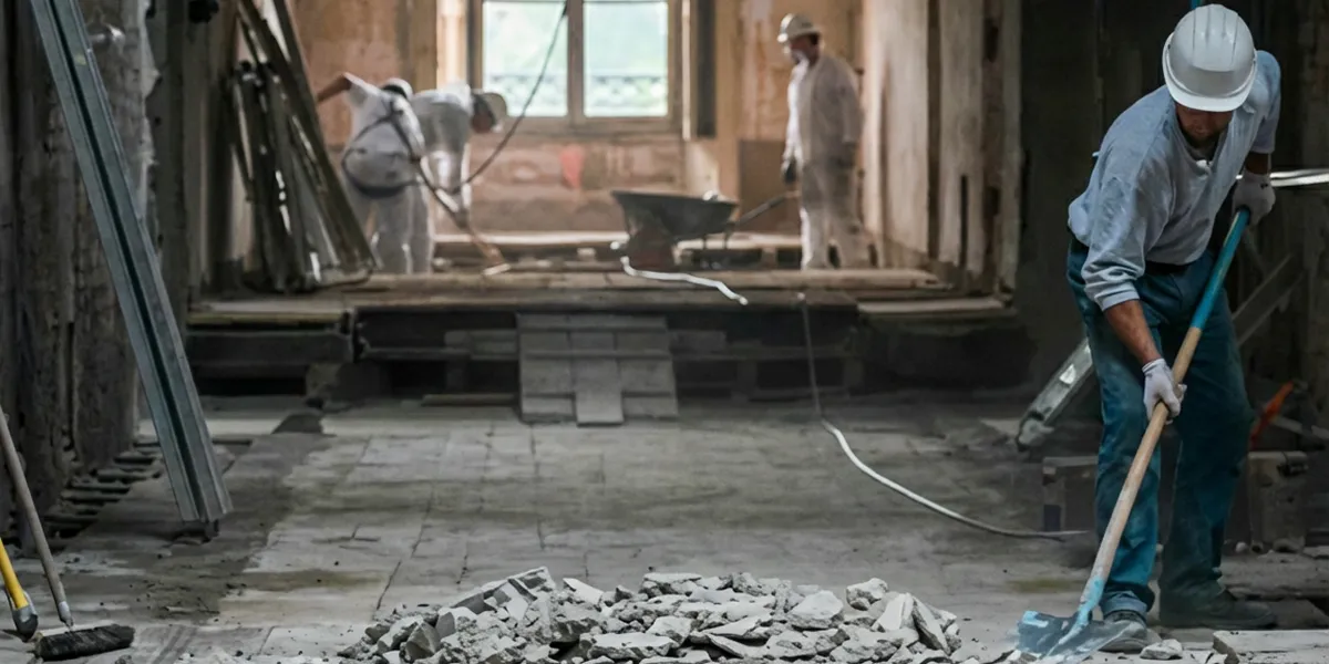 fire damage restoration professionals performing structural cleanup and restoration after a fire in Arlington, TX